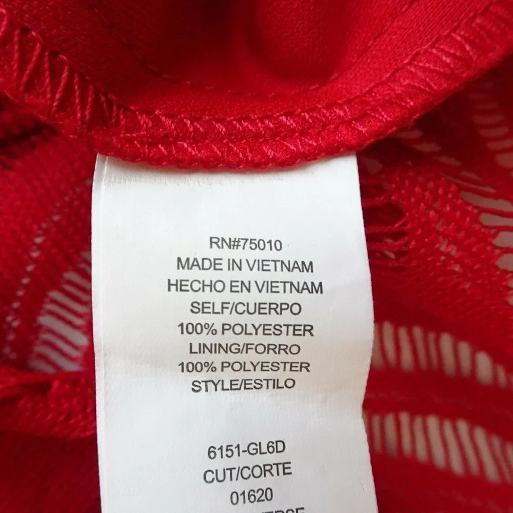 💰3/$25 City Triangles Flounce Dress Fit & Flare Lace Red Juniors S - Picture 10 of 12